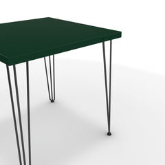Étkezőasztal - Linga fekete lábbal - Forest zöld, méret: 75x75