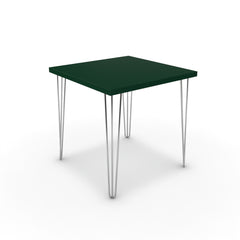 Étkezőasztal - Linga króm lábbal - Forest zöld, méret: 75x75