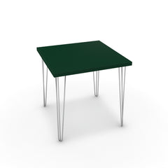Étkezőasztal - Linga króm lábbal - Forest zöld, méret: 75x75