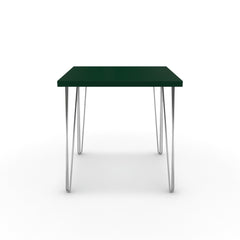 Étkezőasztal - Linga króm lábbal - Forest zöld, méret: 75x75