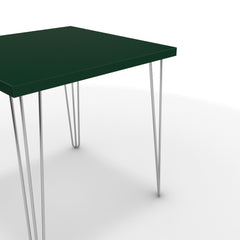 Étkezőasztal - Linga króm lábbal - Forest zöld, méret: 75x75