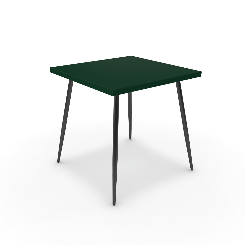 Étkezőasztal - Manu fekete lábbal - Forest zöld, méret: 75x75