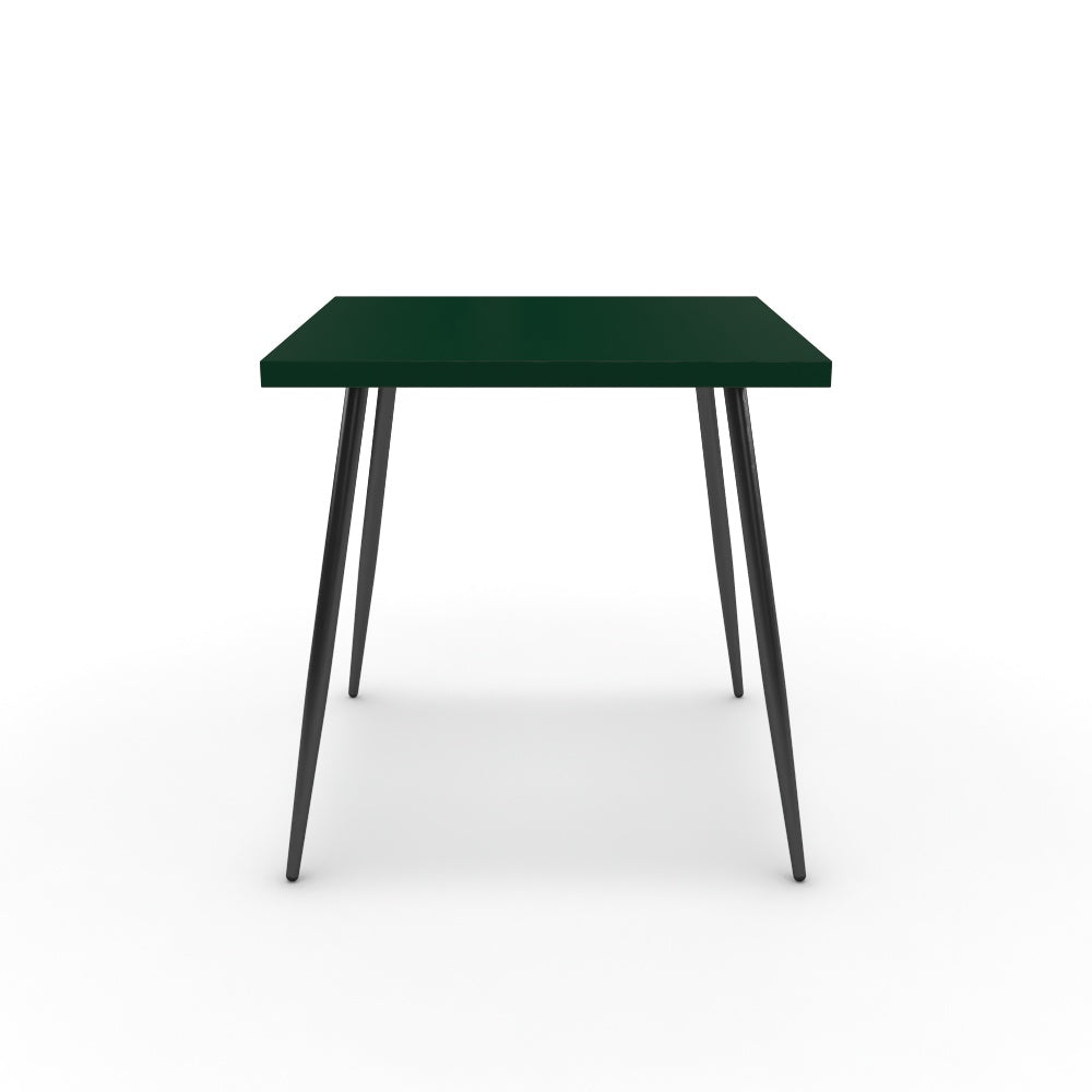 Étkezőasztal - Manu fekete lábbal - Forest zöld, méret: 75x75