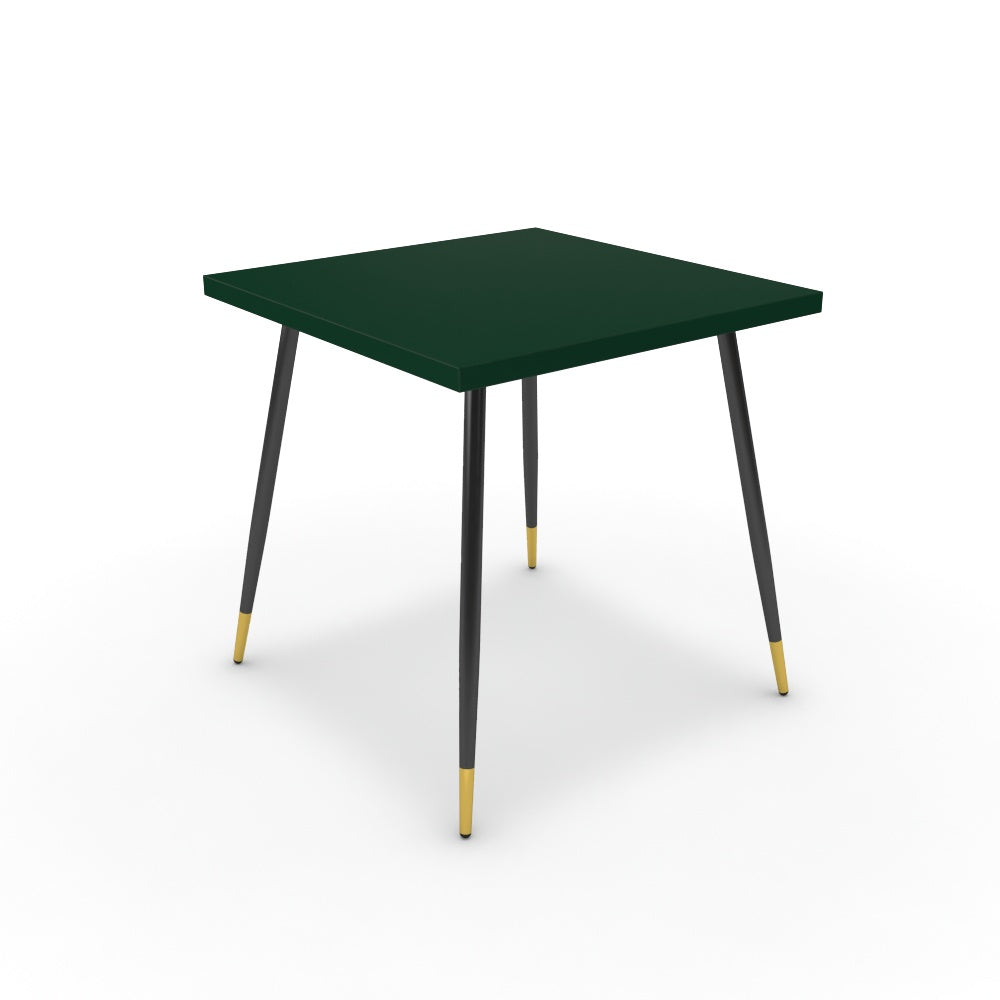 Étkezőasztal - Manu fekete és arany lábbal - Forest zöld, méret: 75x75