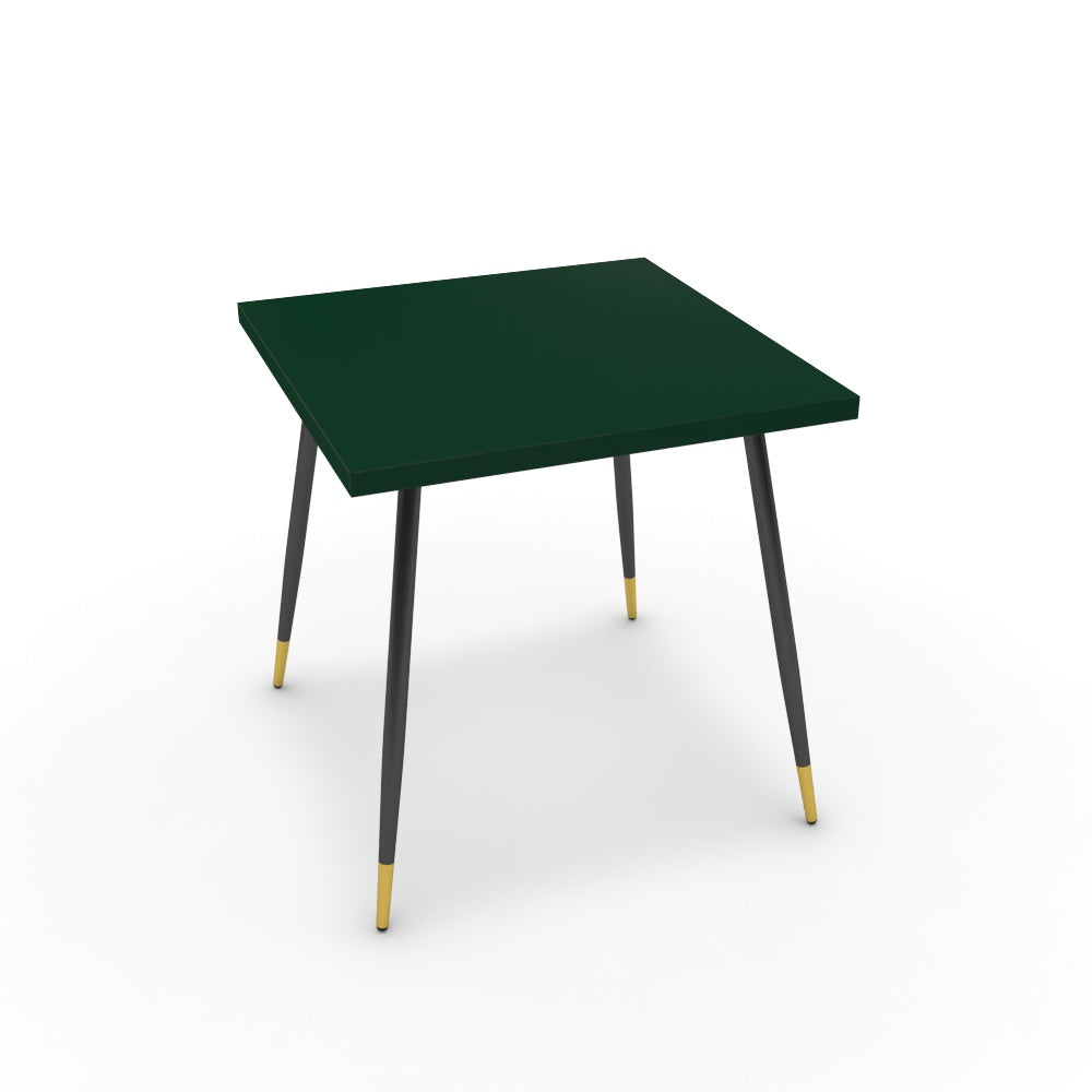 Étkezőasztal - Manu fekete és arany lábbal - Forest zöld, méret: 75x75