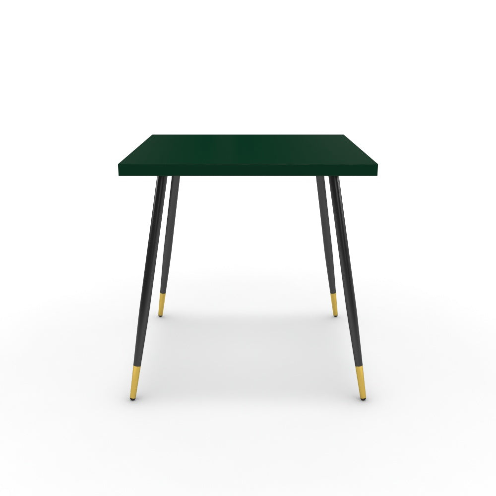 Étkezőasztal - Manu fekete és arany lábbal - Forest zöld, méret: 75x75