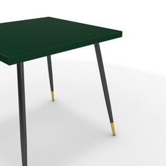 Étkezőasztal - Manu fekete és arany lábbal - Forest zöld, méret: 75x75