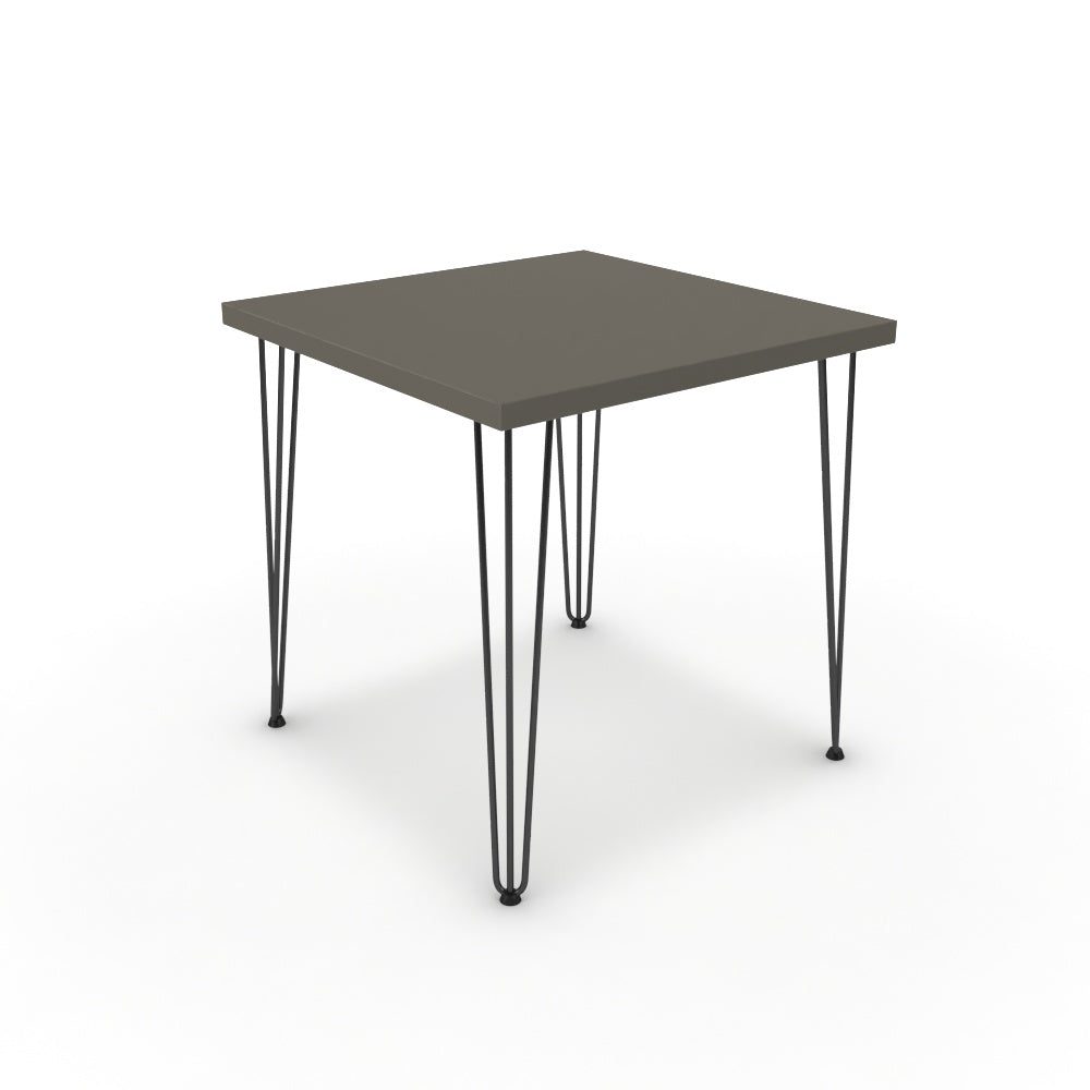 Étkezőasztal - Linga fekete lábbal - Fosszil szürke, méret: 75x75