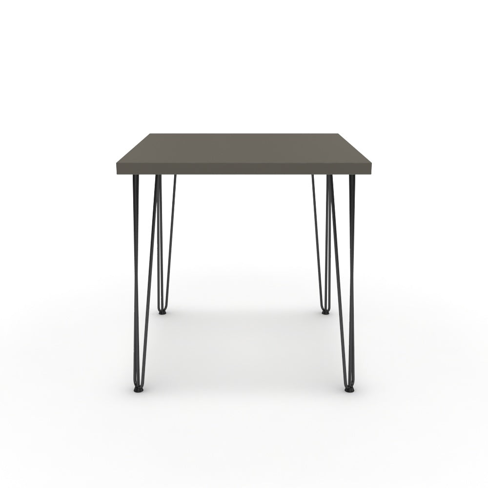 Étkezőasztal - Linga fekete lábbal - Fosszil szürke, méret: 75x75