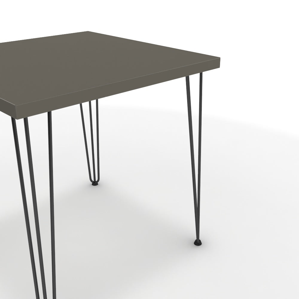 Étkezőasztal - Linga fekete lábbal - Fosszil szürke, méret: 75x75