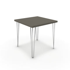 Étkezőasztal - Linga króm lábbal - Fosszil szürke, méret: 75x75