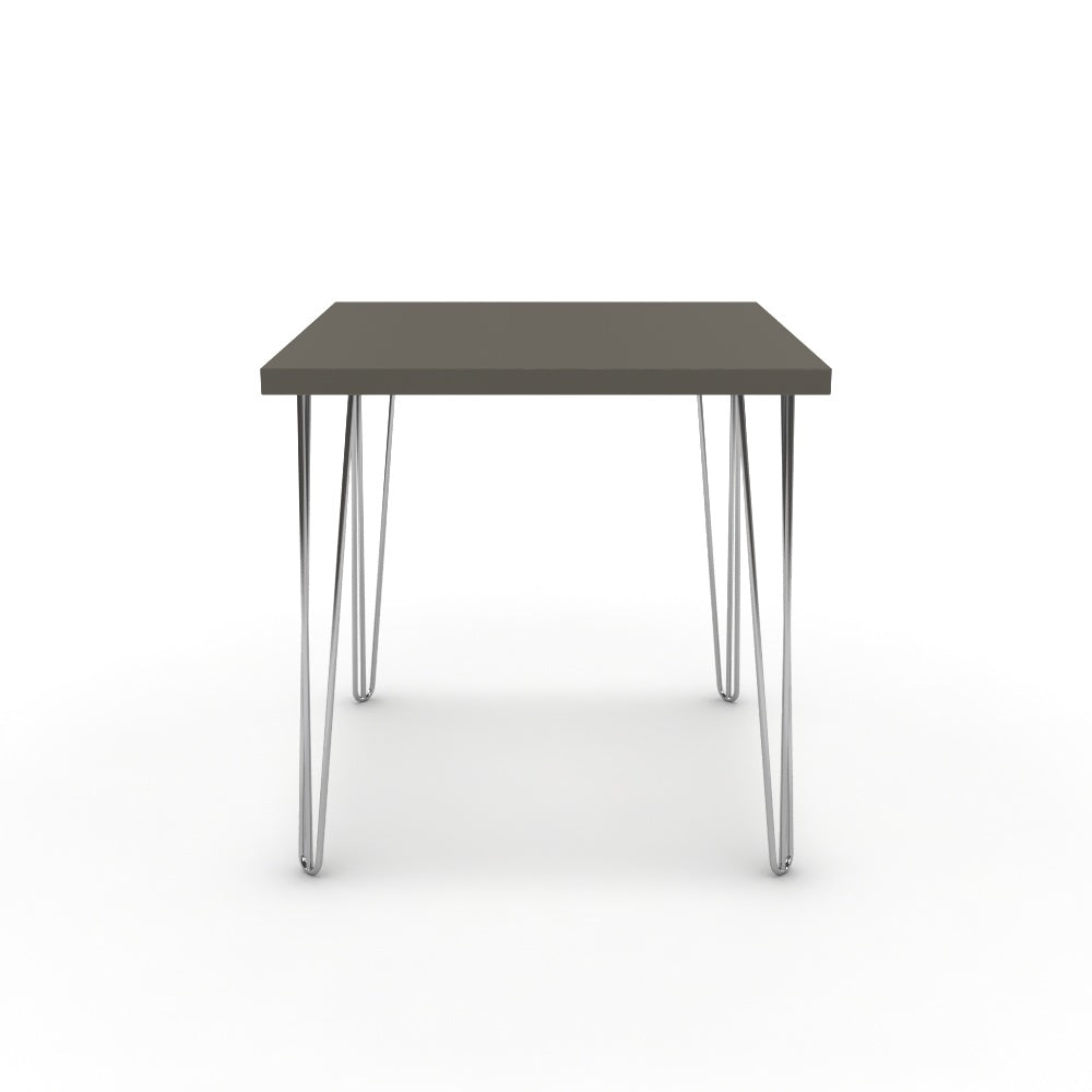 Étkezőasztal - Linga króm lábbal - Fosszil szürke, méret: 75x75