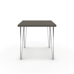 Étkezőasztal - Linga króm lábbal - Fosszil szürke, méret: 75x75