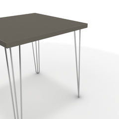 Étkezőasztal - Linga króm lábbal - Fosszil szürke, méret: 75x75