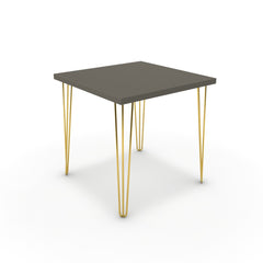 Étkezőasztal - Linga arany lábbal - Fosszil szürke, méret: 75x75