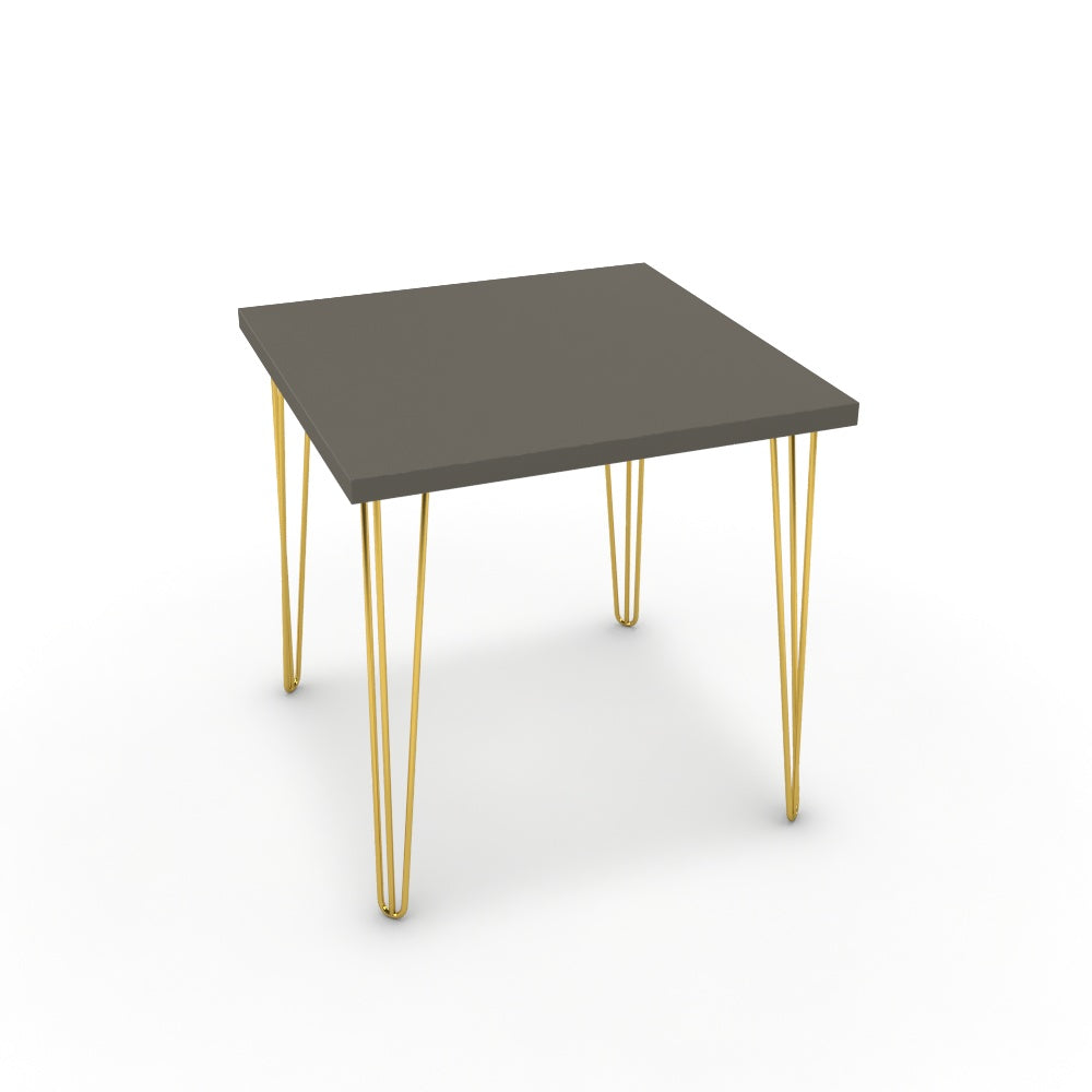 Étkezőasztal - Linga arany lábbal - Fosszil szürke, méret: 75x75