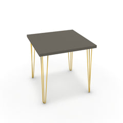 Étkezőasztal - Linga arany lábbal - Fosszil szürke, méret: 75x75