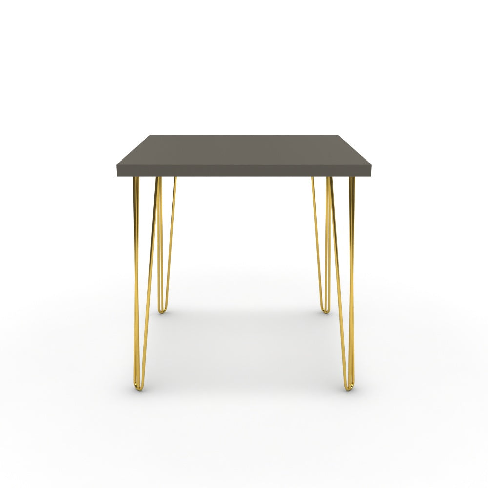 Étkezőasztal - Linga arany lábbal - Fosszil szürke, méret: 75x75