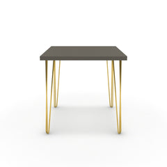 Étkezőasztal - Linga arany lábbal - Fosszil szürke, méret: 75x75