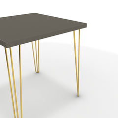 Étkezőasztal - Linga arany lábbal - Fosszil szürke, méret: 75x75