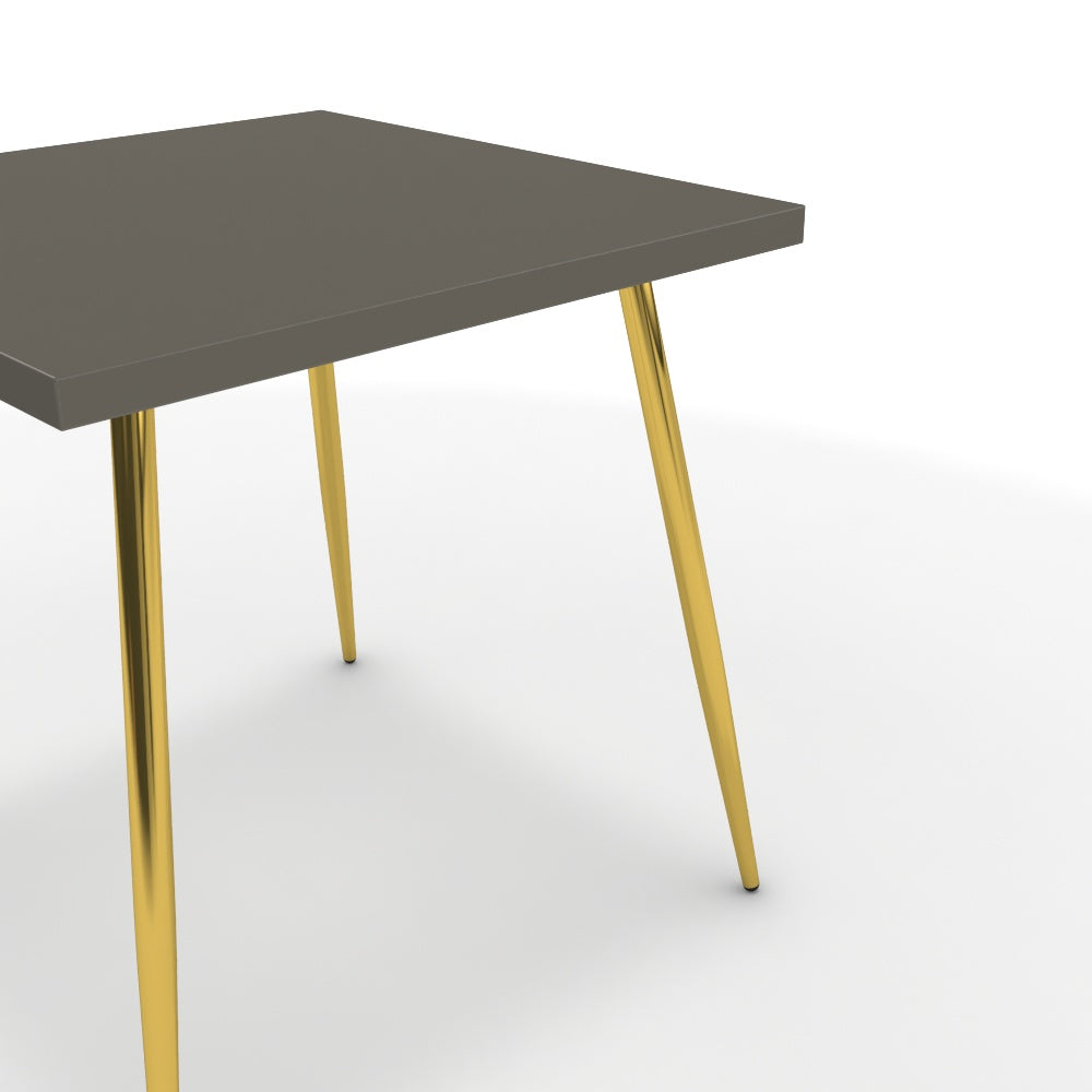 Étkezőasztal - Manu arany lábbal - Fosszil szürke, méret: 75x75