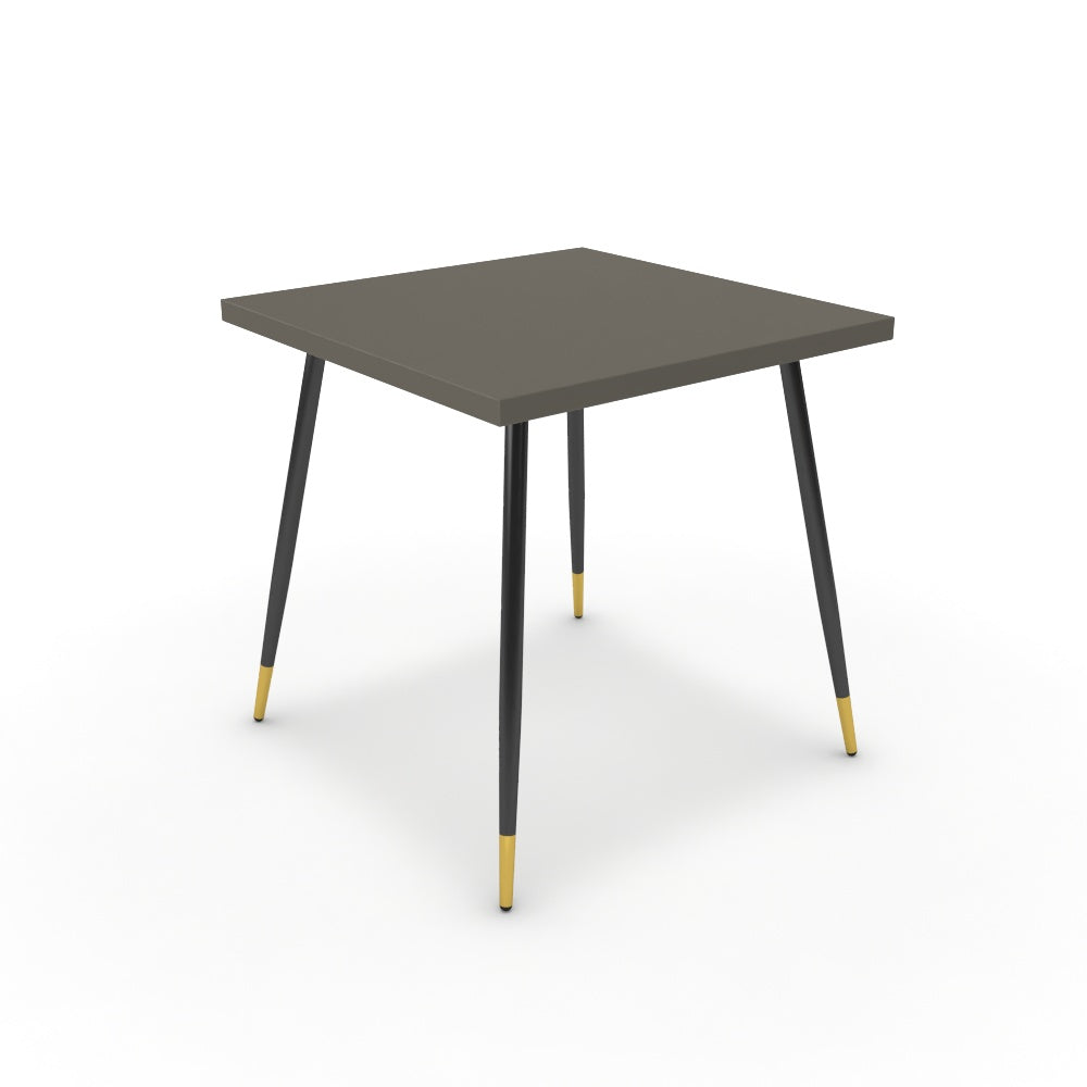 Étkezőasztal - Manu fekete és arany lábbal - Fosszil szürke, méret: 75x75