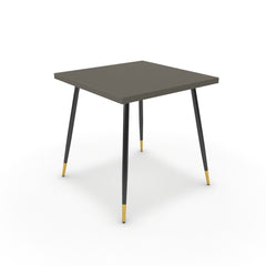 Étkezőasztal - Manu fekete és arany lábbal - Fosszil szürke, méret: 75x75