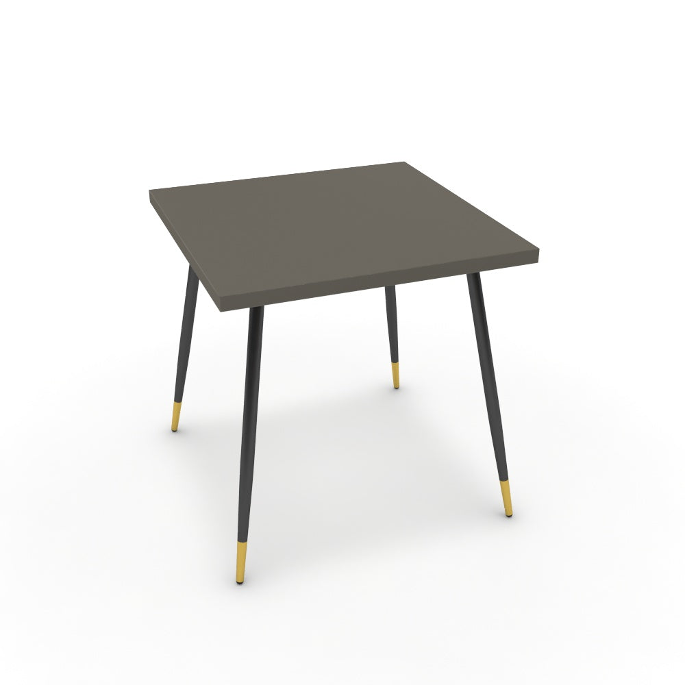 Étkezőasztal - Manu fekete és arany lábbal - Fosszil szürke, méret: 75x75