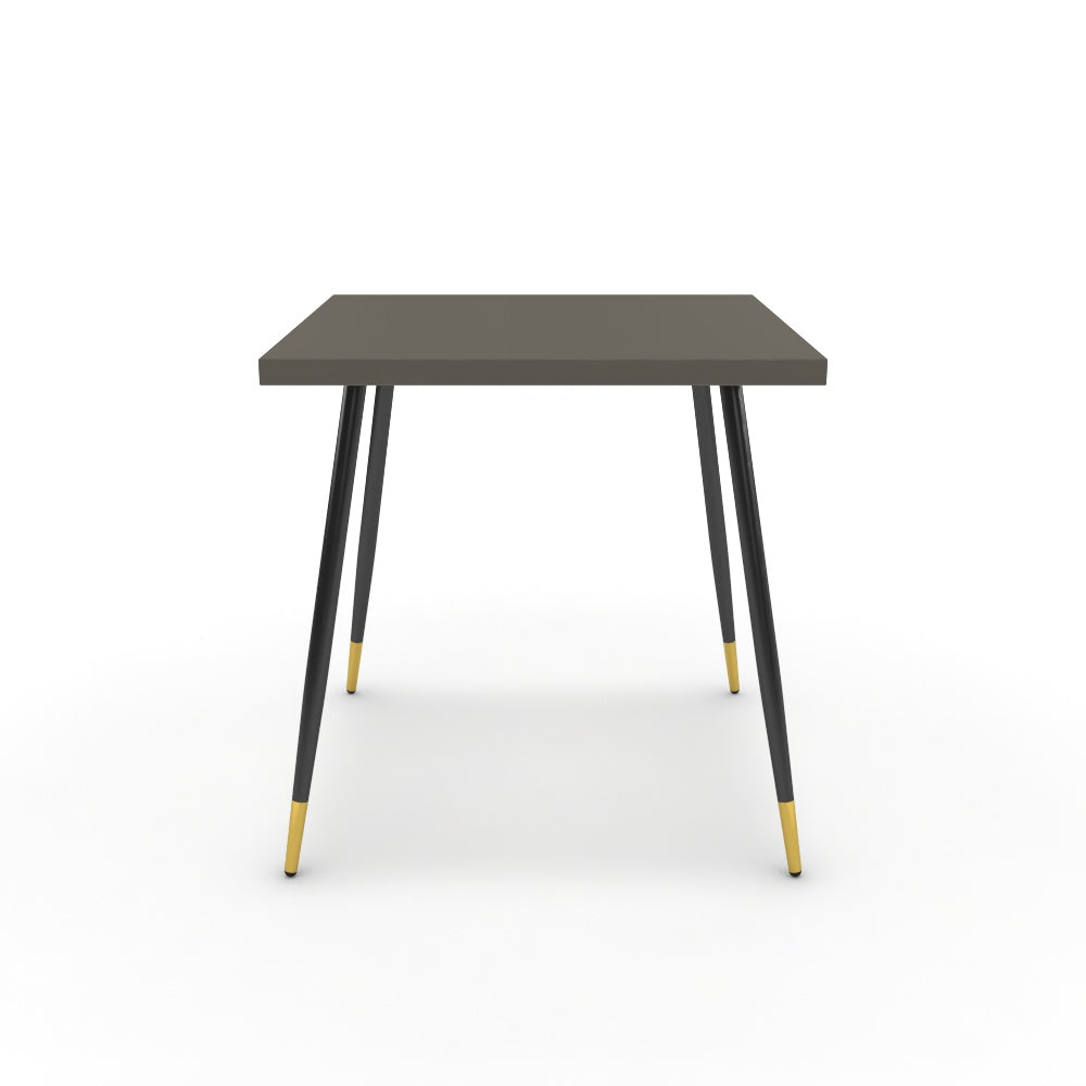 Étkezőasztal - Manu fekete és arany lábbal - Fosszil szürke, méret: 75x75