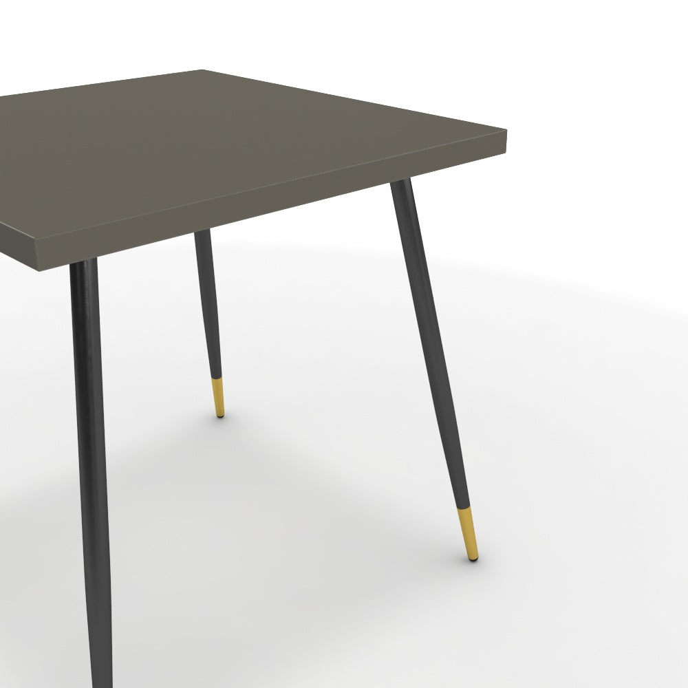 Étkezőasztal - Manu fekete és arany lábbal - Fosszil szürke, méret: 75x75