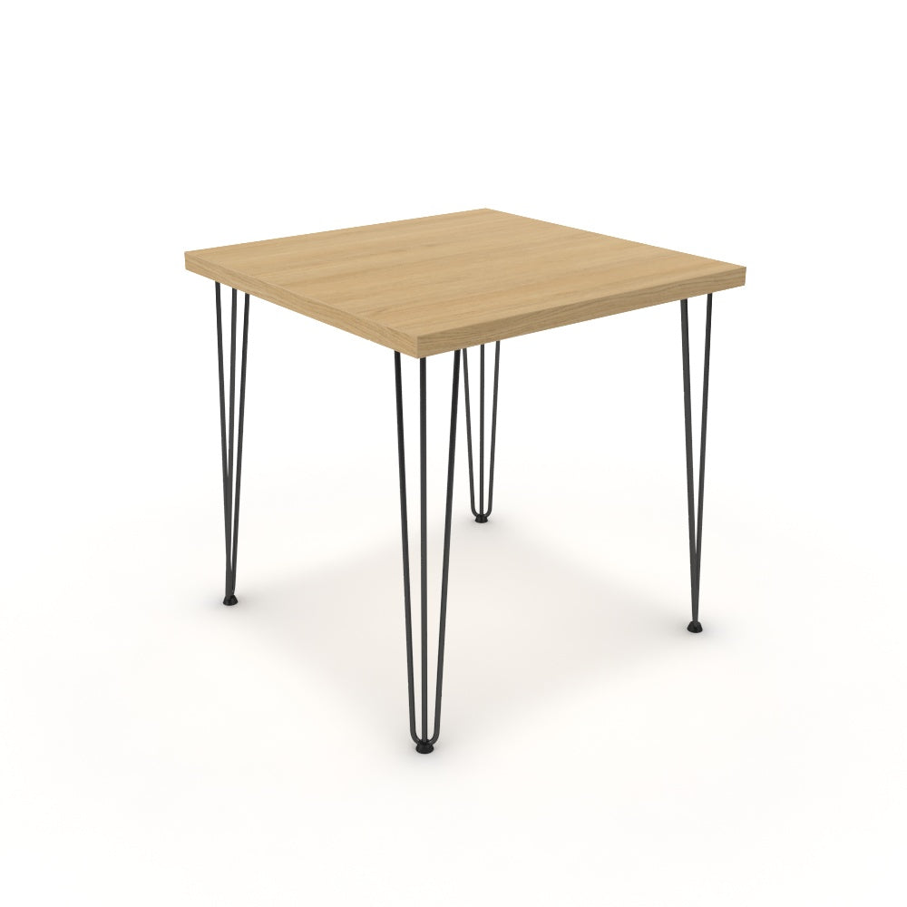 Étkezőasztal - Linga fekete lábbal - Vicenza tölgy, méret: 75x75