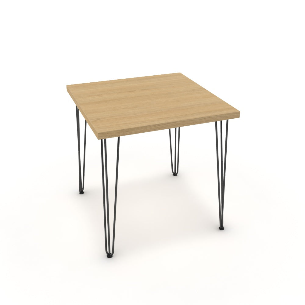 Étkezőasztal - Linga fekete lábbal - Vicenza tölgy, méret: 75x75