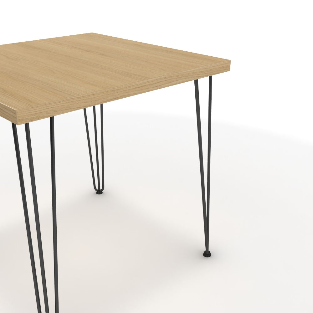 Étkezőasztal - Linga fekete lábbal - Vicenza tölgy, méret: 75x75