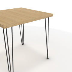 Étkezőasztal - Linga fekete lábbal - Vicenza tölgy, méret: 75x75