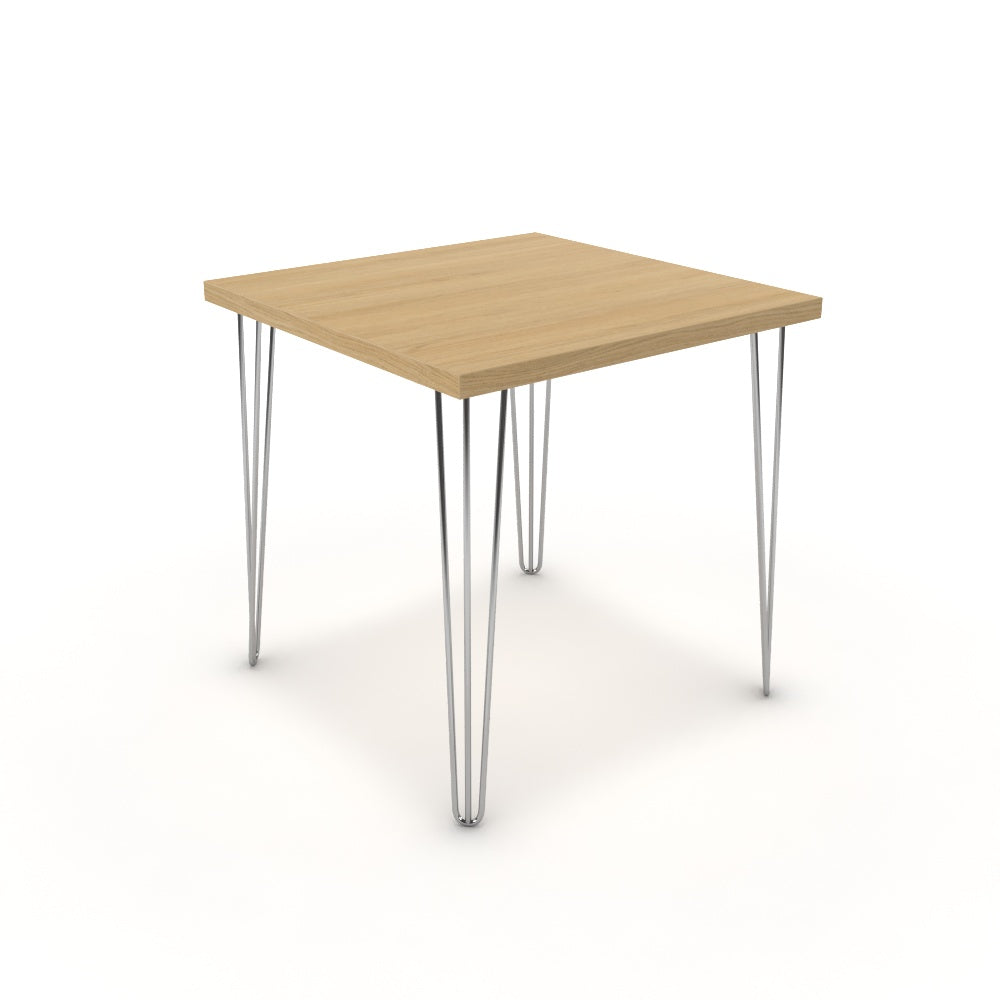 Étkezőasztal - Linga króm lábbal - Vicenza tölgy, méret: 75x75