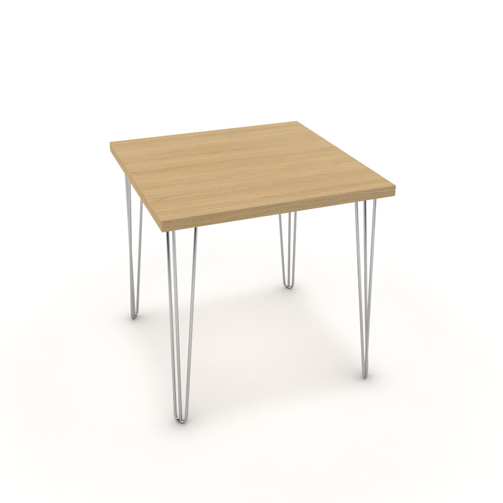 Étkezőasztal - Linga króm lábbal - Vicenza tölgy, méret: 75x75