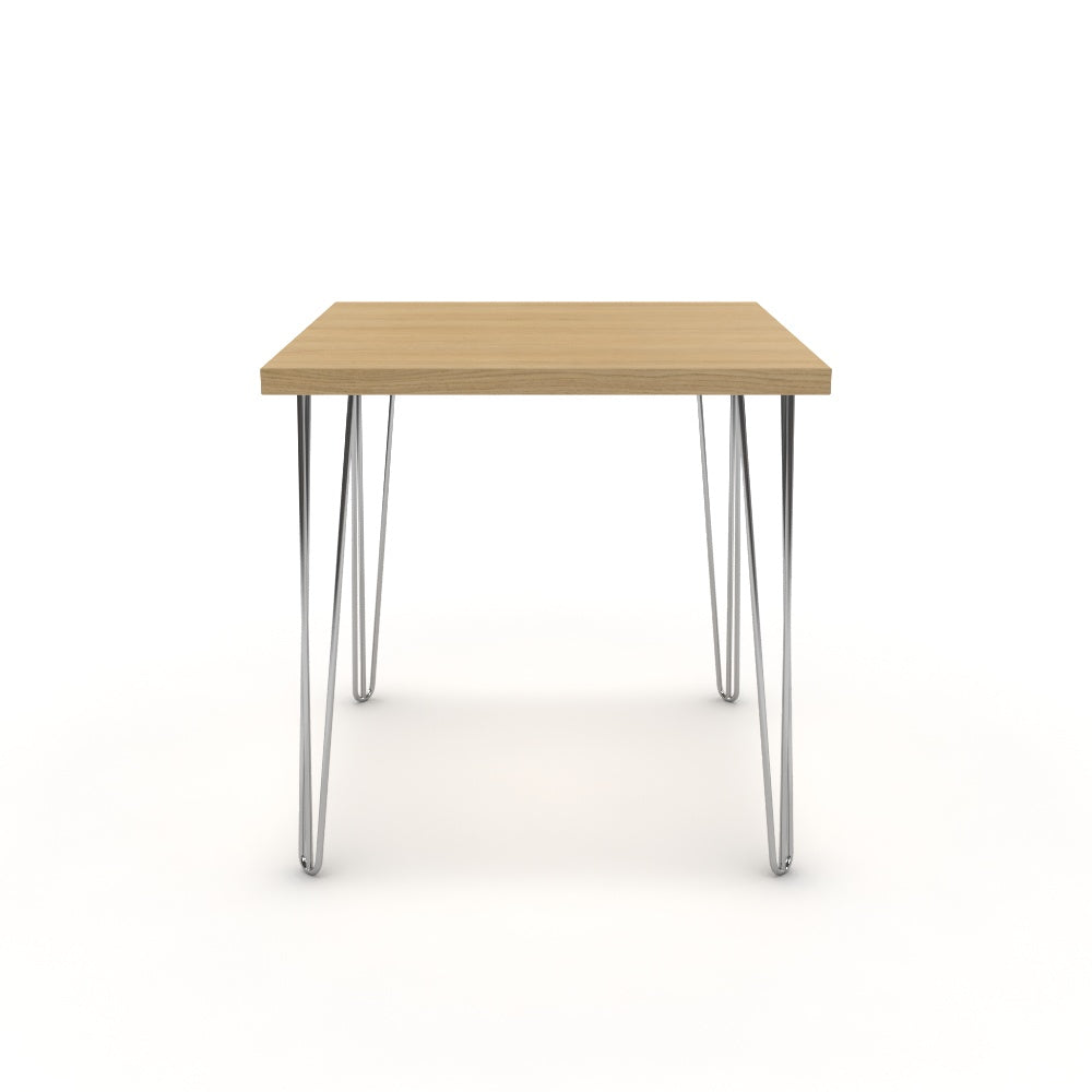 Étkezőasztal - Linga króm lábbal - Vicenza tölgy, méret: 75x75