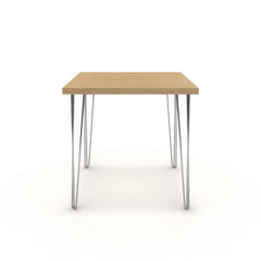 Étkezőasztal - Linga króm lábbal - Vicenza tölgy, méret: 75x75