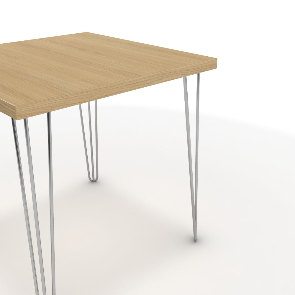 Étkezőasztal - Linga króm lábbal - Vicenza tölgy, méret: 75x75