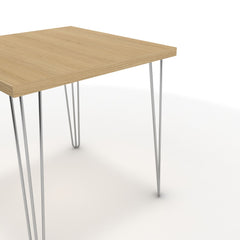 Étkezőasztal - Linga króm lábbal - Vicenza tölgy, méret: 75x75