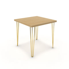Étkezőasztal - Linga arany lábbal - Vicenza tölgy, méret: 75x75