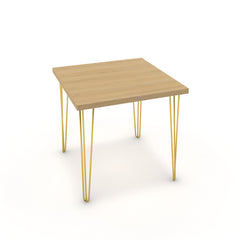 Étkezőasztal - Linga arany lábbal - Vicenza tölgy, méret: 75x75