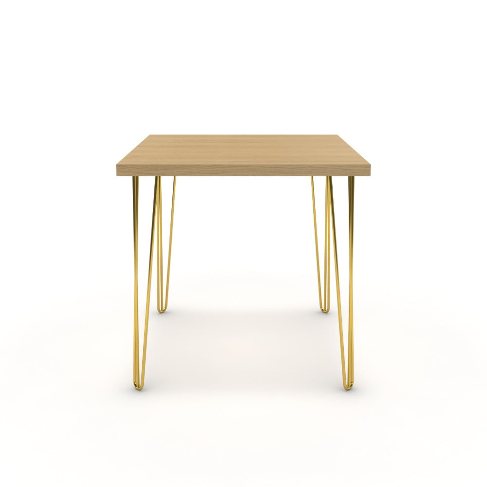 Étkezőasztal - Linga arany lábbal - Vicenza tölgy, méret: 75x75