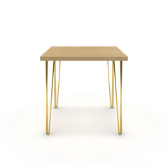 Étkezőasztal - Linga arany lábbal - Vicenza tölgy, méret: 75x75