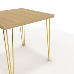Étkezőasztal - Linga arany lábbal - Vicenza tölgy, méret: 75x75