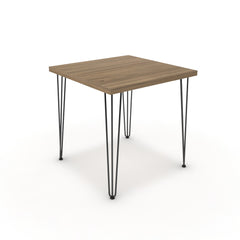 Étkezőasztal - Linga fekete lábbal - Világos rauna szil, méret: 75x75