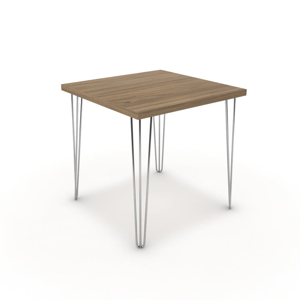 Étkezőasztal - Linga króm lábbal - Világos rauna szil, méret: 75x75