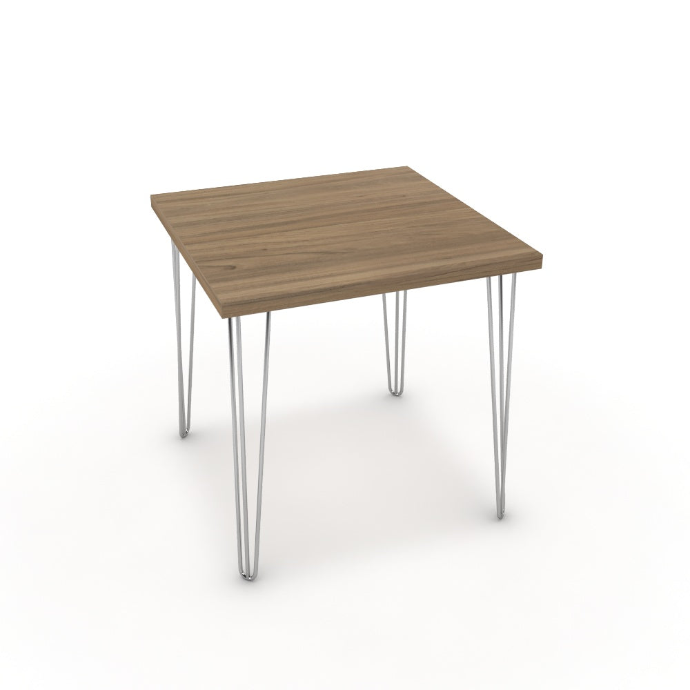 Étkezőasztal - Linga króm lábbal - Világos rauna szil, méret: 75x75