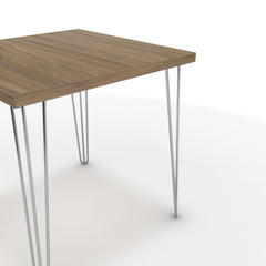 Étkezőasztal - Linga króm lábbal - Világos rauna szil, méret: 75x75