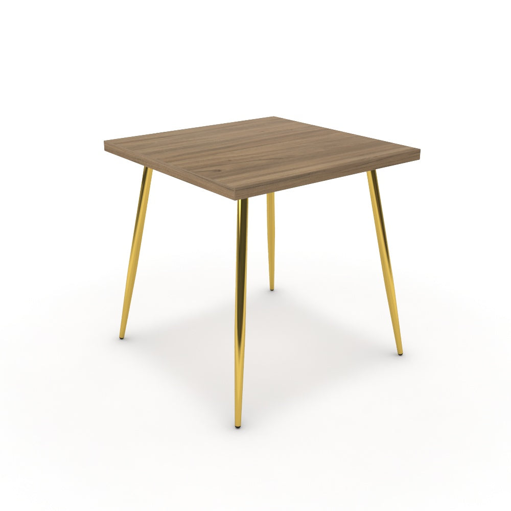 Étkezőasztal - Manu arany lábbal - Világos rauna szil, méret: 75x75